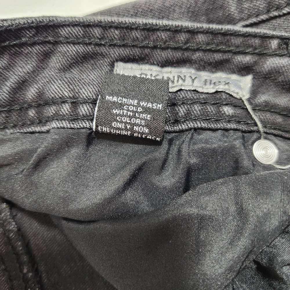 Black Skinny Flex Mens Jeans Sz 30x32 Distressed Paint Splatter Grunge Y2K Punk - Picture 12 of 12